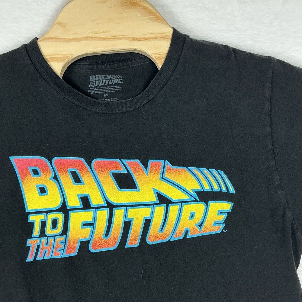 Back to the Future Graphic Tee Black Short Sleeve T-Shirt Adult M